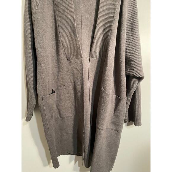 Mystree Taupe‎ Structured Longlined Open Front Cardigan - Picture 3 of 11